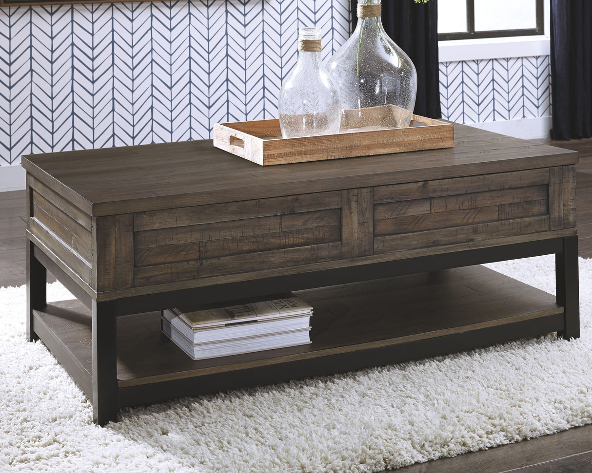 Johurst - Grayish Brown - LIFT TOP COCKTAIL TABLE by Signature Design by Ashley® | Bel Furniture