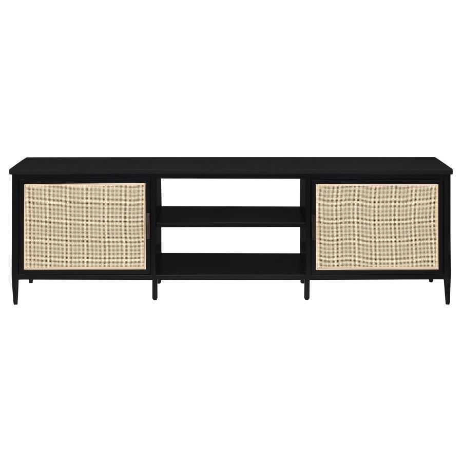 Amherst - 2-Door 70" Metal TV Stand Media Console - Black by Coaster Fine Furniture | Bel Furniture