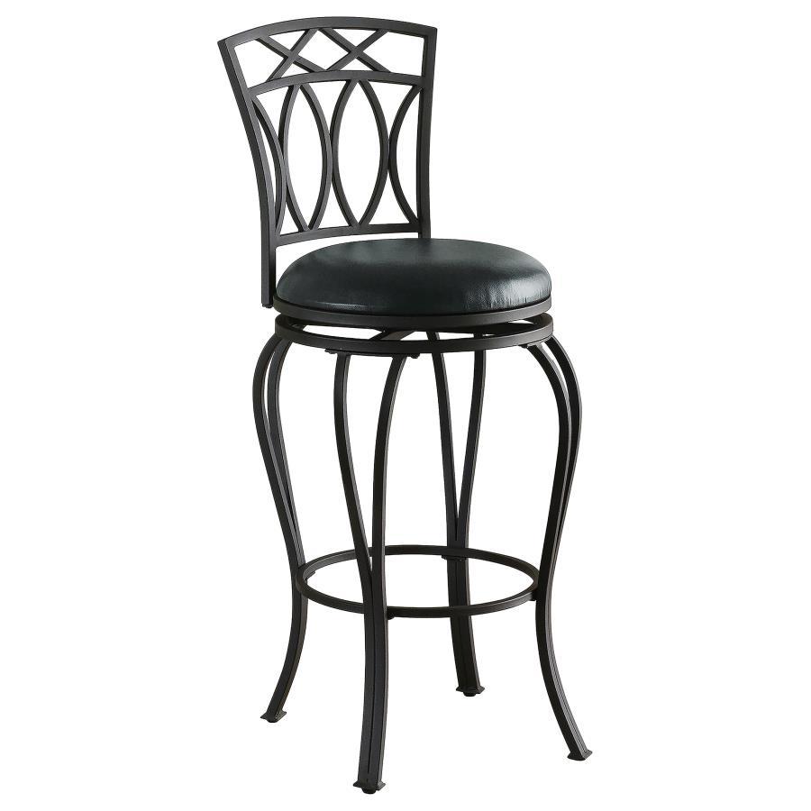 Adamsville - Upholstered Swivel Stool Black Bar Height (28"-30") by CoasterEveryday | Bel Furniture