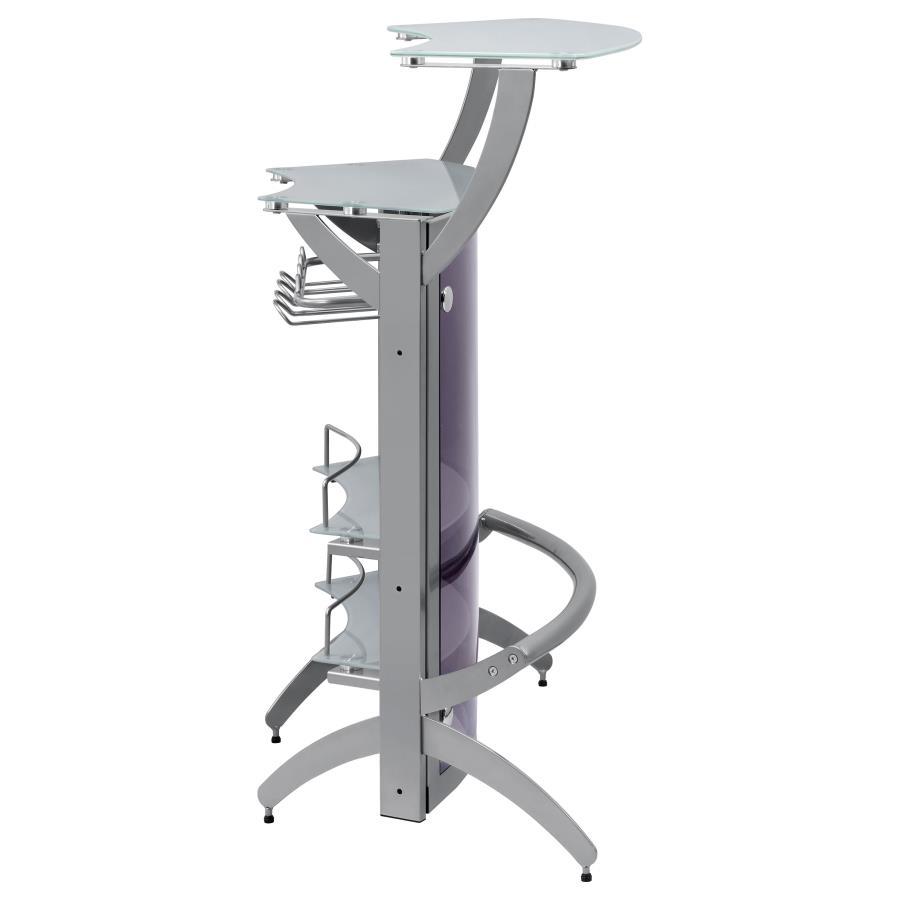 Dallas - 2-Shelf Curved Freestanding Home Bar Cabinet by CoasterEssence | Bel Furniture