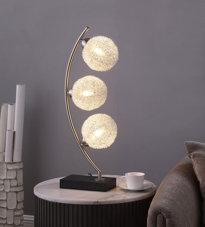 Claudia - Woven Spherical Metal Table Lamp - Black by Coaster Fine Furniture | Bel Furniture