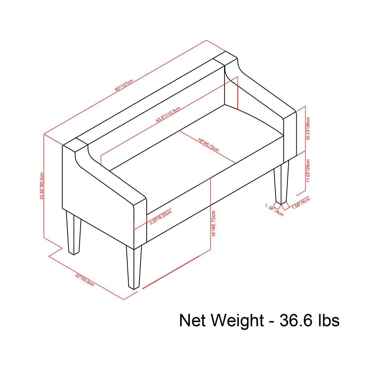 Parris - Contemporary Upholstered Bench
