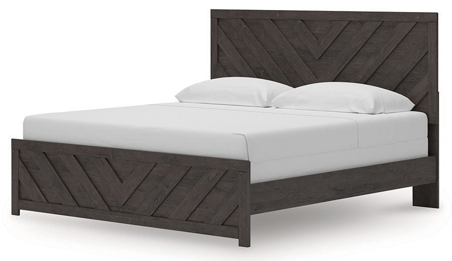 Prendonea - King Panel Bed - Charcoal