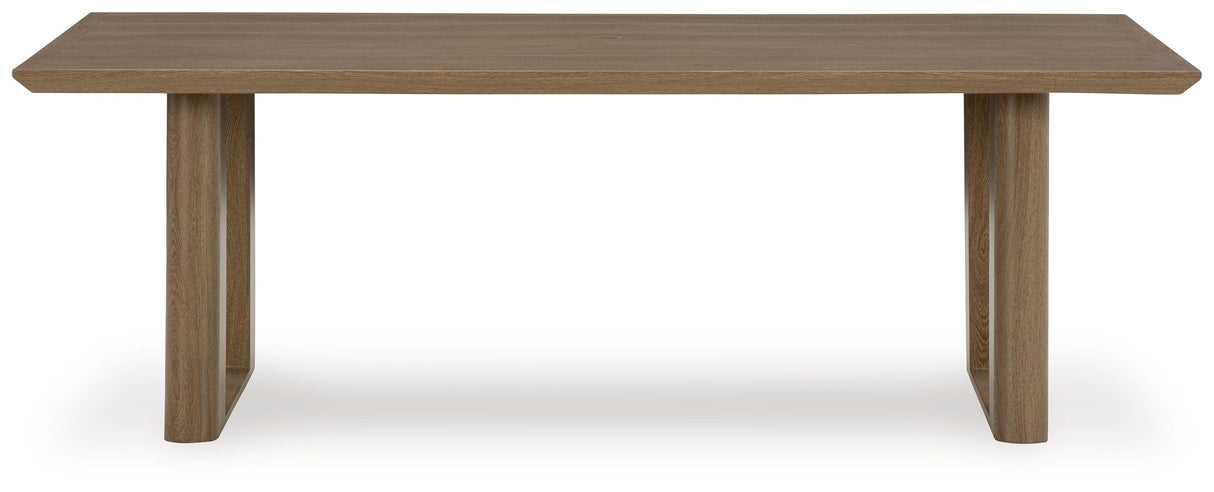 Serene Bay - Dark Brown - Rectangular Dining Table With Umbrella Option by Signature Design by Ashley® | Bel Furniture