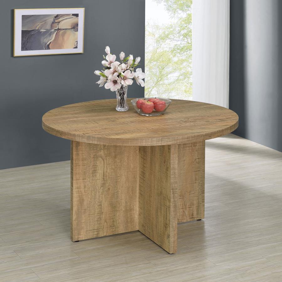 Jamestown - Round Composite Wood Dining Table - Mango by CoasterEveryday | Bel Furniture