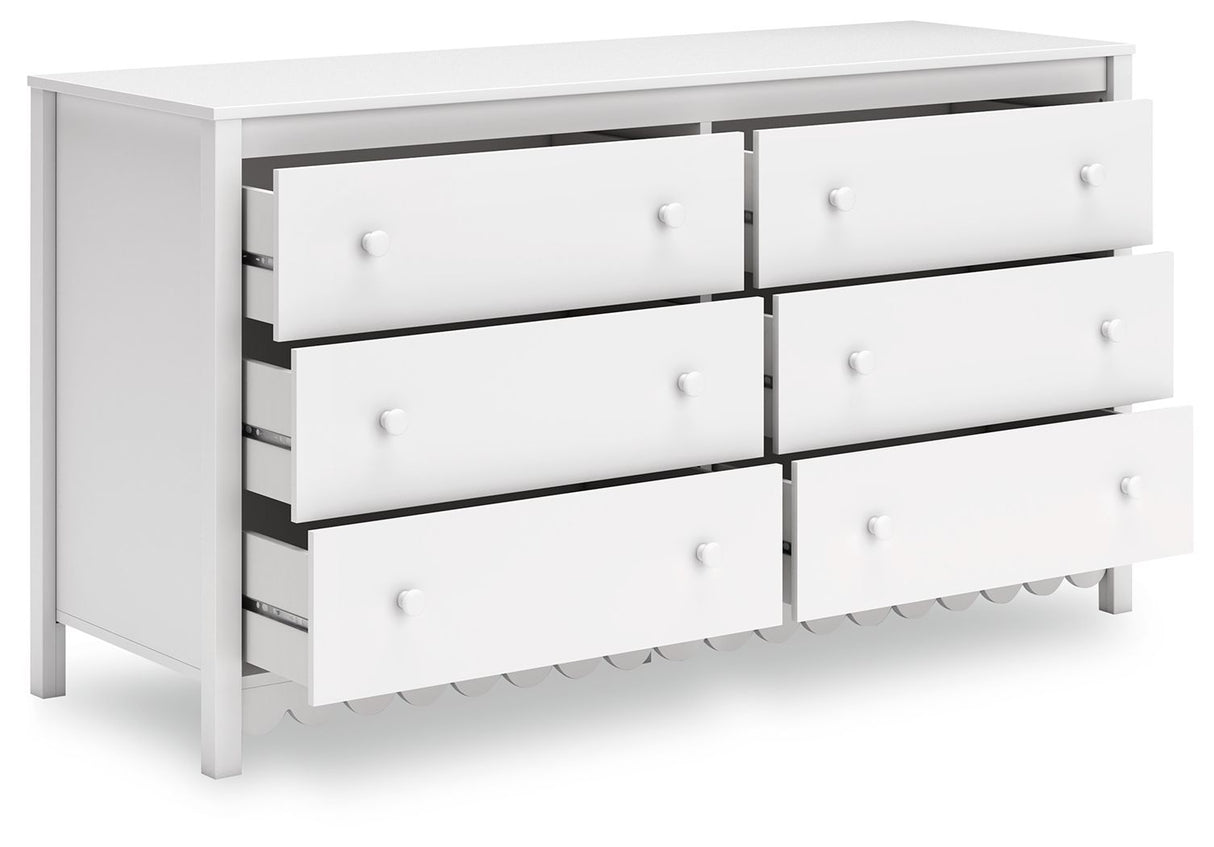 Hallityn - White - Six Drawer Dresser by Signature Design by Ashley® | Bel Furniture