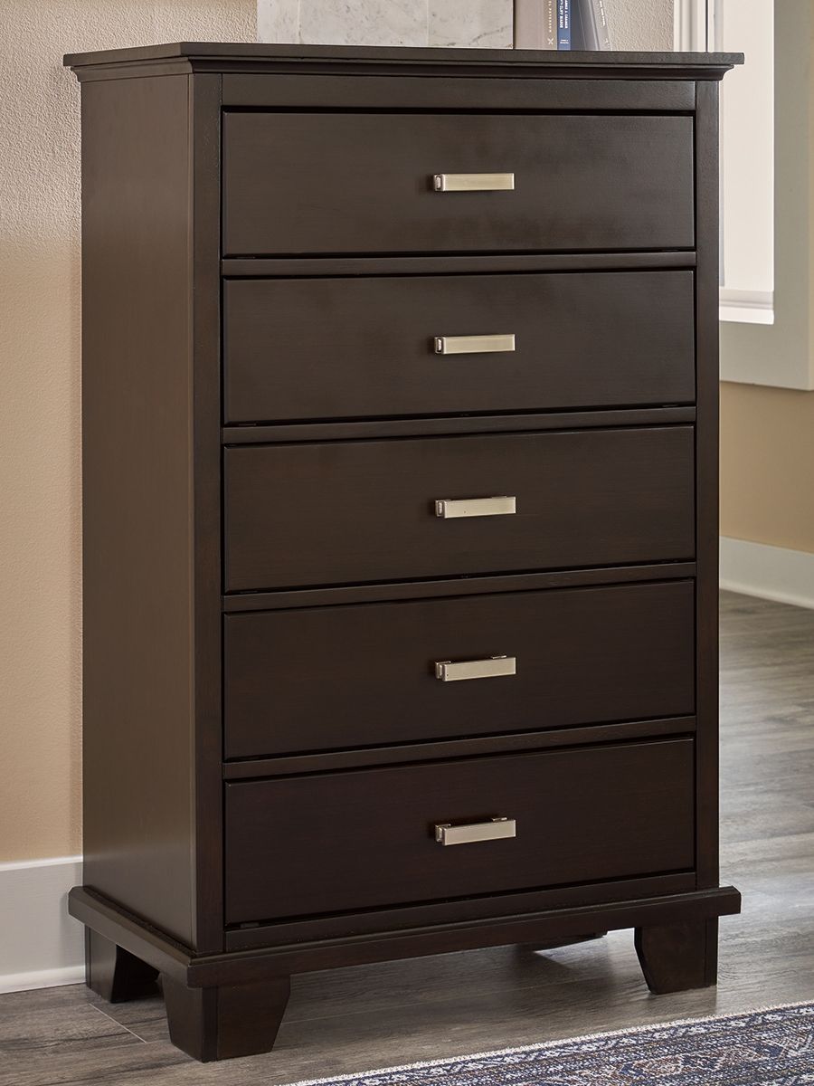 Covetown - Dark Brown - Five Drawer Chest by Signature Design by Ashley® | Bel Furniture