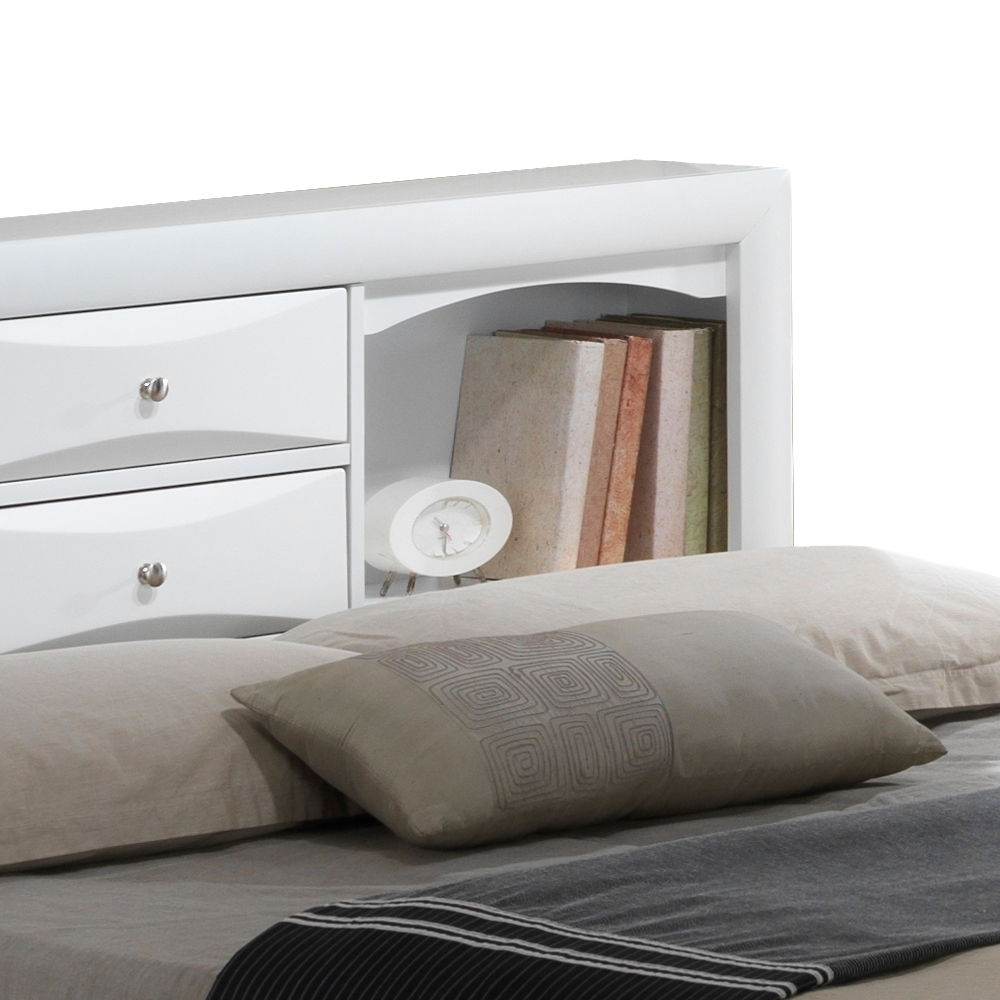 Modern Design Storage Bed With Bookcase Headboard