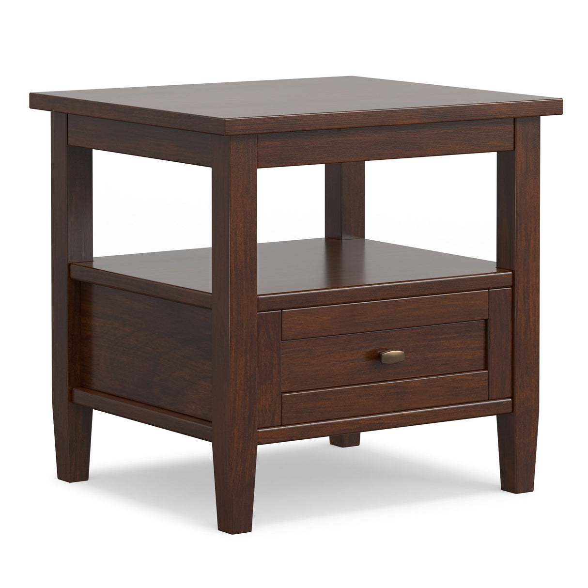 Warm Shaker - End Table With Smooth Drawer Storage - Brown