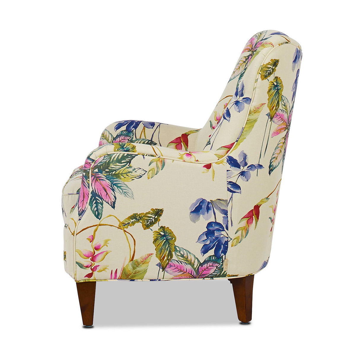 Paradise - Upholstered Arm Chair Floral Printed On Cotton - Off-White by Jennifer Taylor Home | Bel Furniture