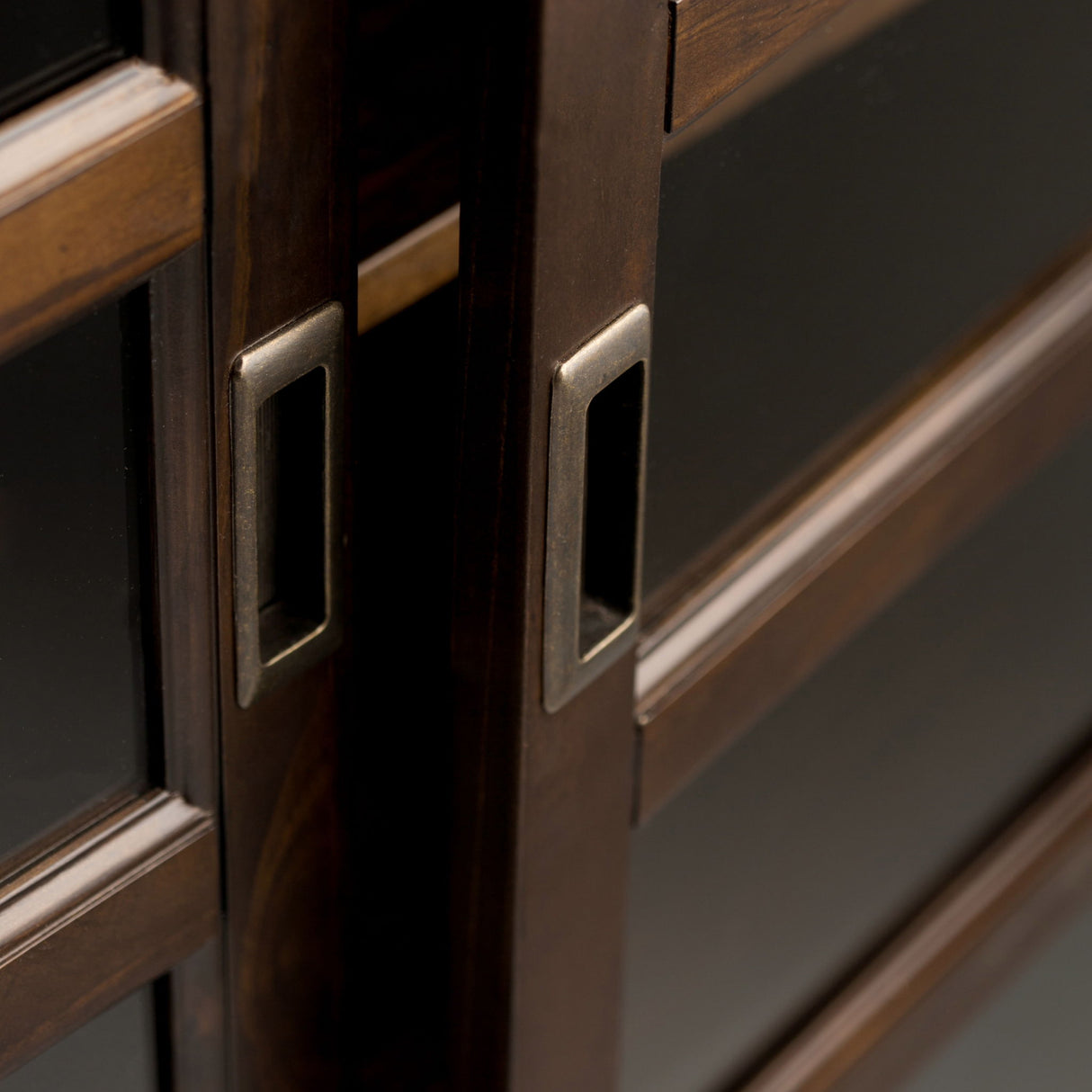 Burlington - Medium Storage Cabinet - Mahogany Brown by Simpli-Home | Bel Furniture