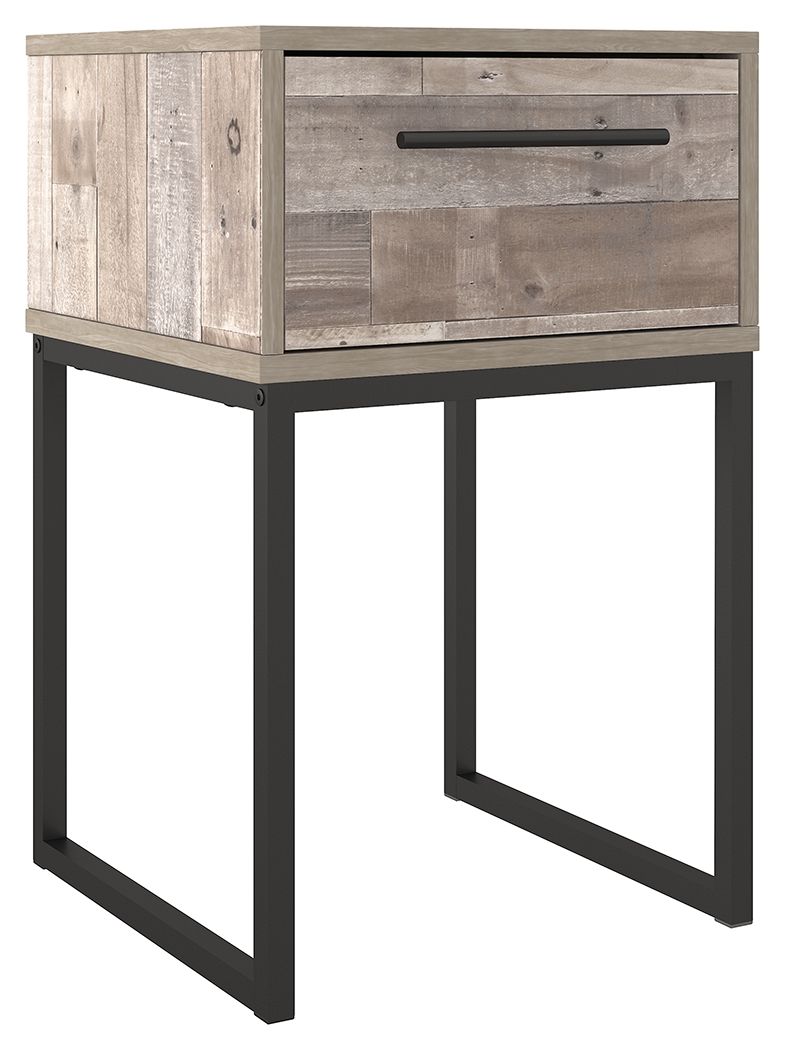Neilsville - Whitewash - One Drawer Night Stand - Vinyl-Wrapped by Signature Design by Ashley® | Bel Furniture