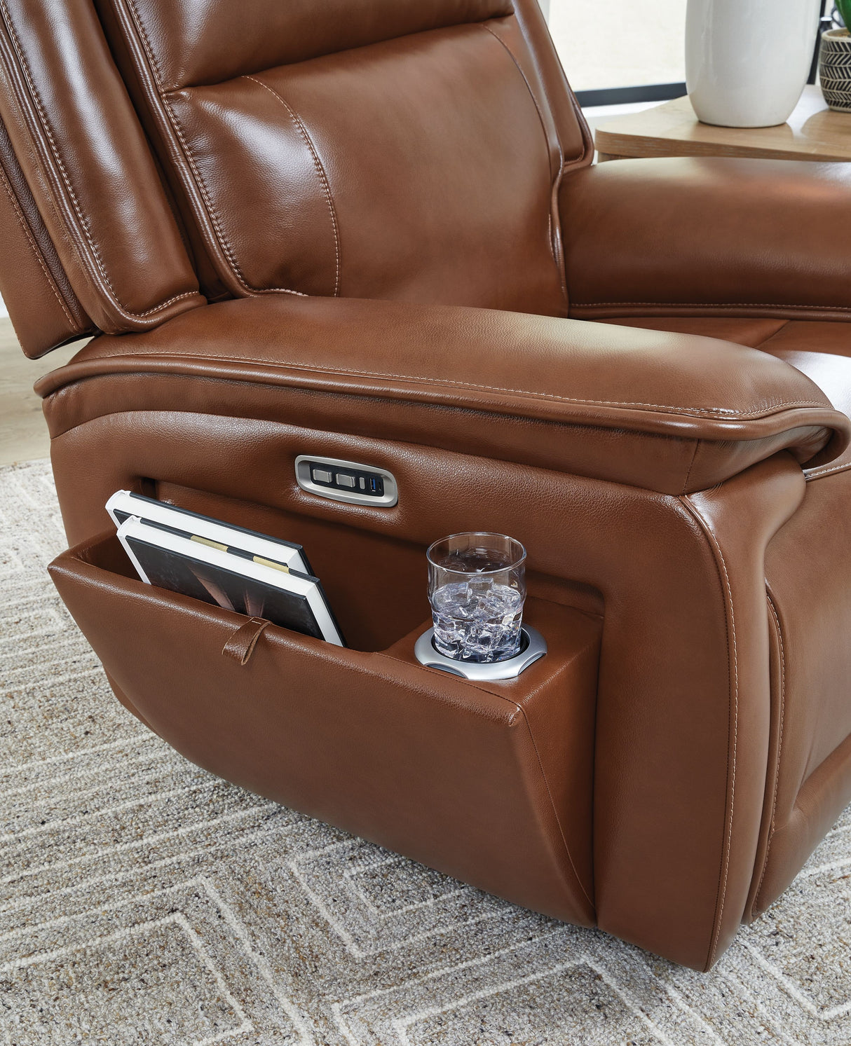 Healy Pier - Chocolate - Power Recliner / Adj Headrest by Signature Design by Ashley® | Bel Furniture