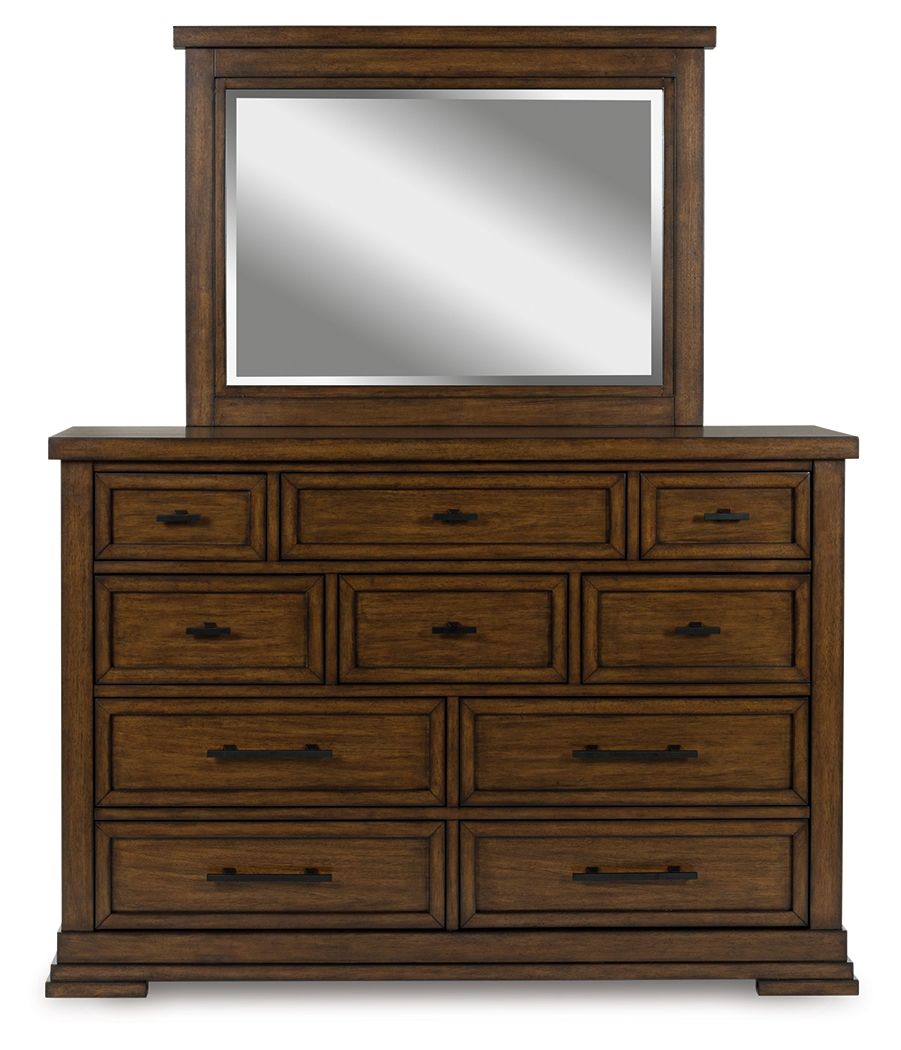 Taffenbrook - Medium Brown - Dresser And Mirror by Signature Design by Ashley® | Bel Furniture