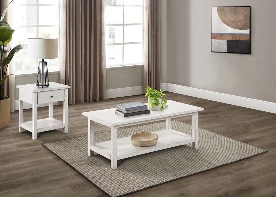 Payne - Coffee And 1-Drawer End Table Set White 2 Pc. Coffee Table, End Table by Coaster Fine Furniture | Bel Furniture