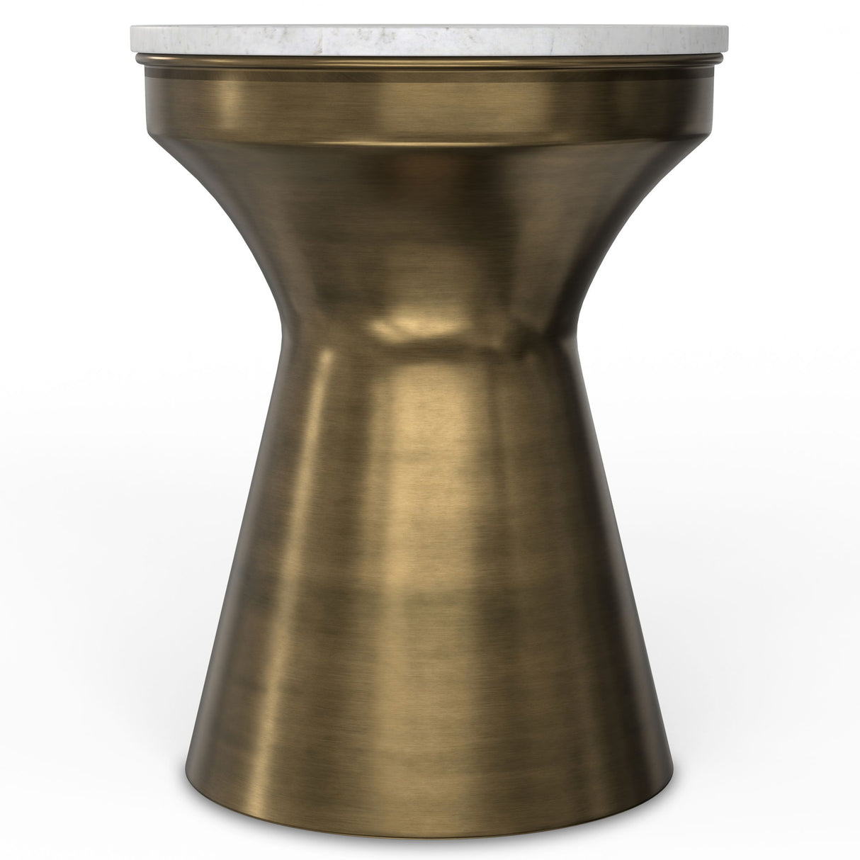 Raquel - Side Table - Antique Brass / White by Simpli-Home | Bel Furniture