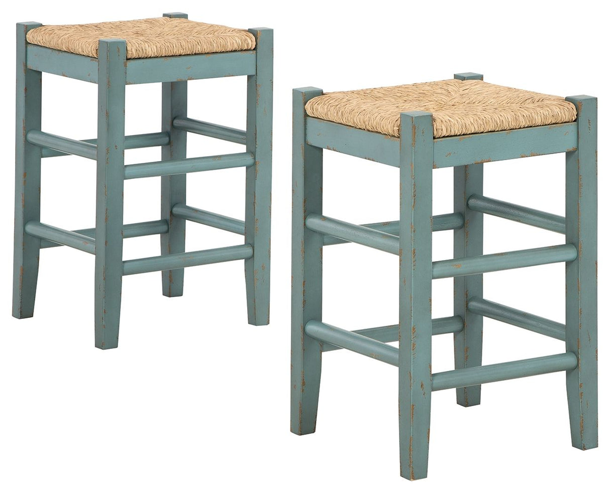 Mirimyn - Bar Stool (Set of 2) Light Blue by Signature Design by Ashley® | Bel Furniture