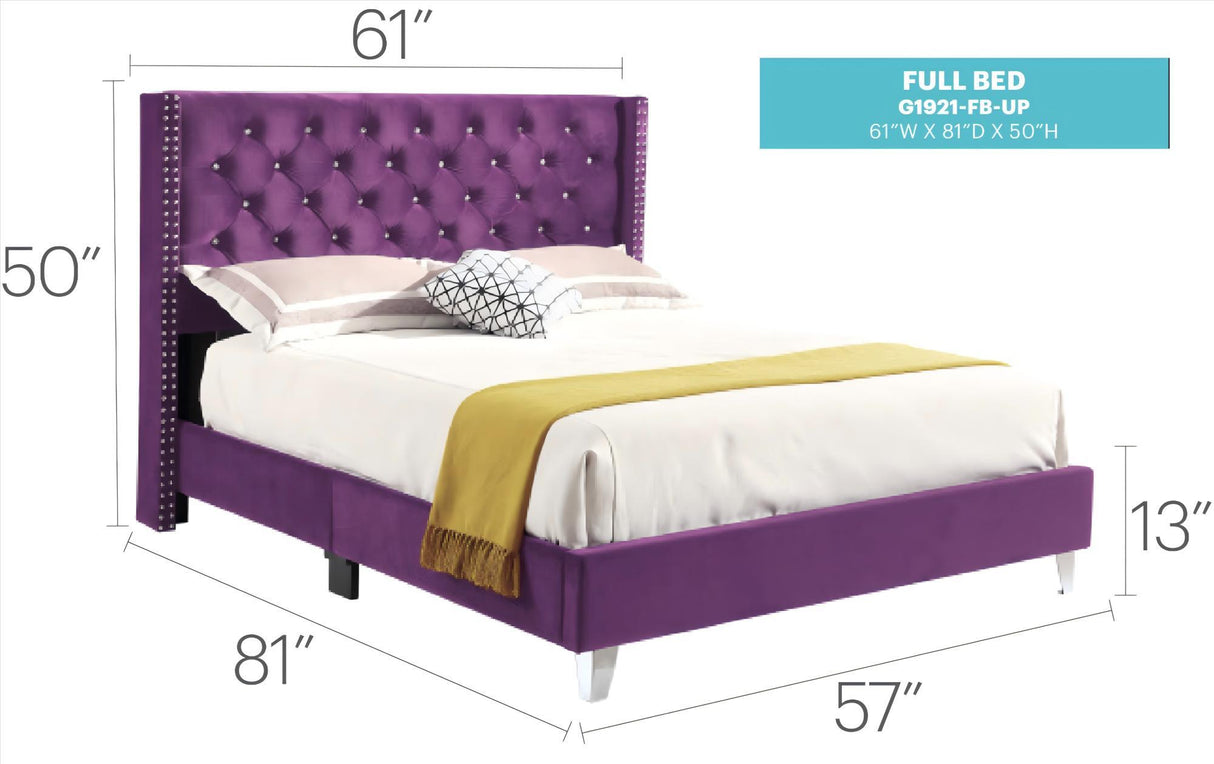 Upholstered Nailhead Trim Chic Bed - view 39