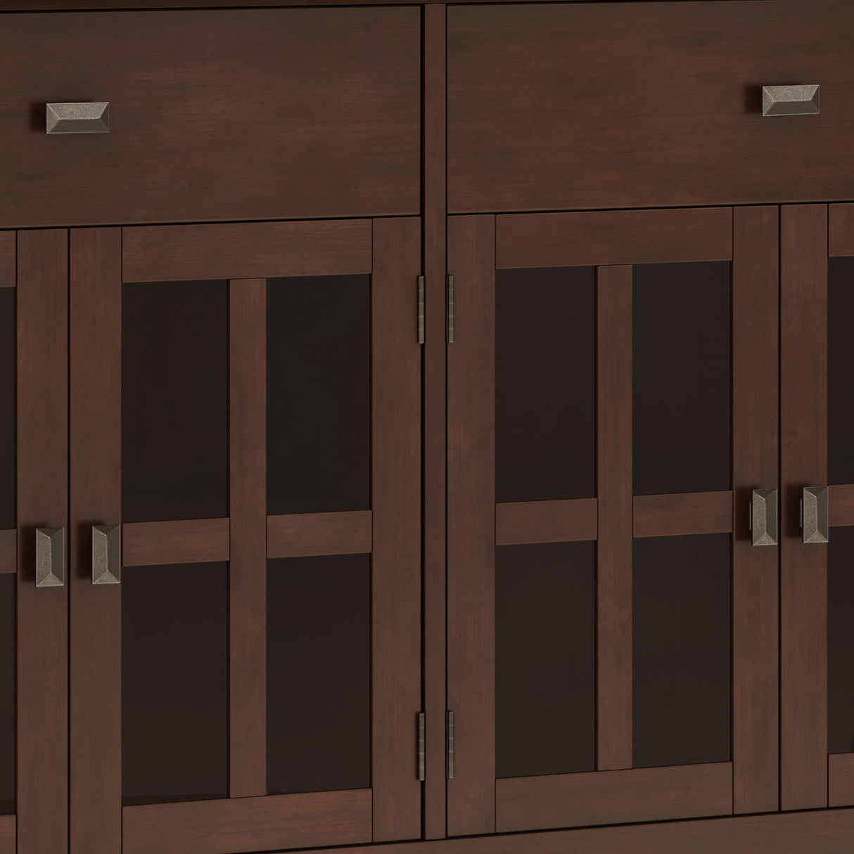 Artisan - Large 4 Door Sideboard Buffet - Russet Brown by Simpli-Home | Bel Furniture