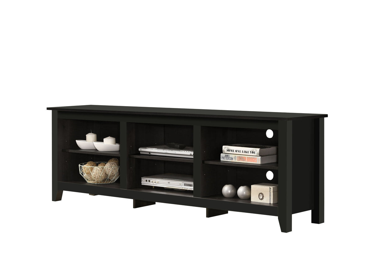 Benito - TV Stand With Open Shelves And Cable Management Black by Lilola Home | Bel Furniture