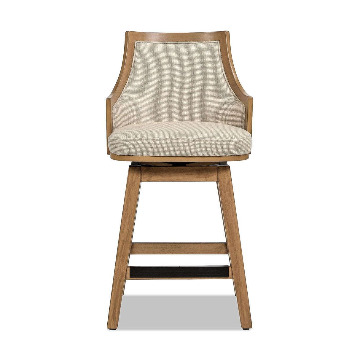 Bahama - Cane High Back Swivel Counter Stool With Recessed Arms Textured Weave - Taupe Beige by Jennifer Taylor Home | Bel Furniture