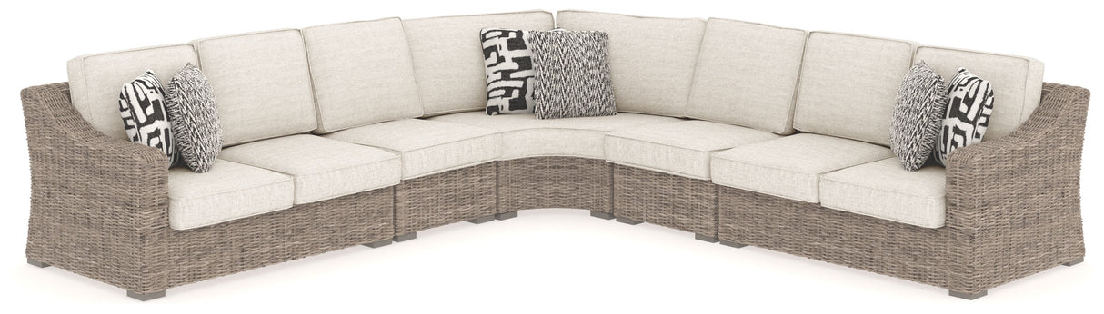 Beachcroft - Sectional Lounge Beige 5-Piece Outdoor Seating Set by Signature Design by Ashley® | Bel Furniture