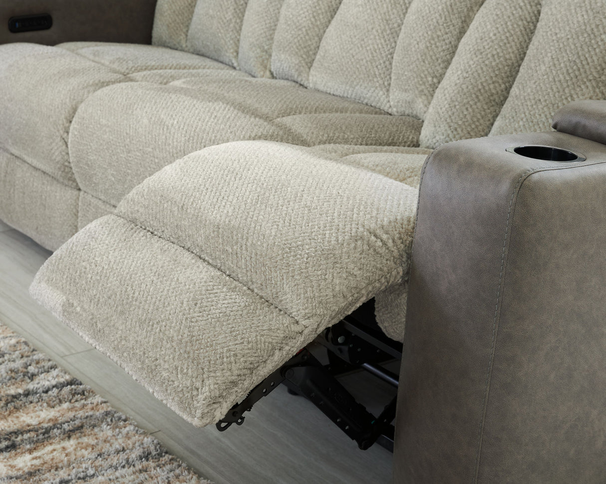 WhipLash - Sisal - Power Reclining Sofa With Adj Headrest by Signature Design by Ashley® | Bel Furniture