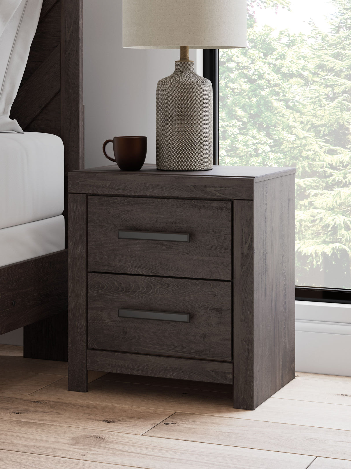 Prendonea - Charcoal - Two Drawer Night Stand by Signature Design by Ashley® | Bel Furniture