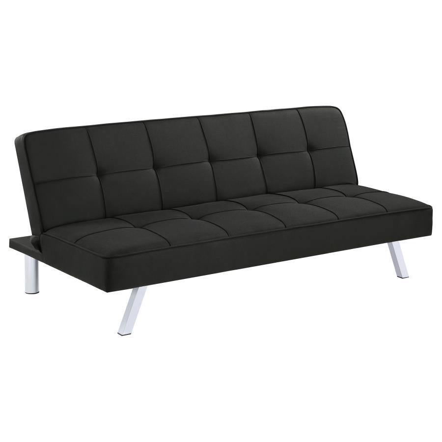 Joel - Upholstered Tufted Convertible Sofa Bed Black by CoasterEveryday | Bel Furniture
