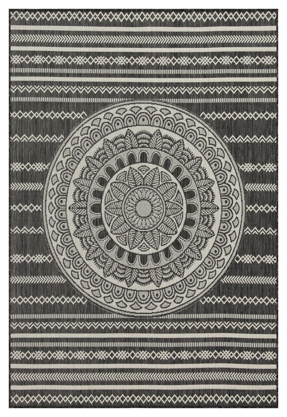 Sunshine - Indoor / Outdoor Area Rug - Polypropylene Dark Gray 5' x 7' by Icona Home Decor | Bel Furniture