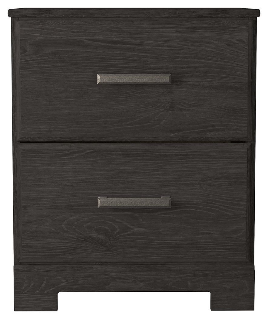 Belachime - Charcoal - Two Drawer Night Stand