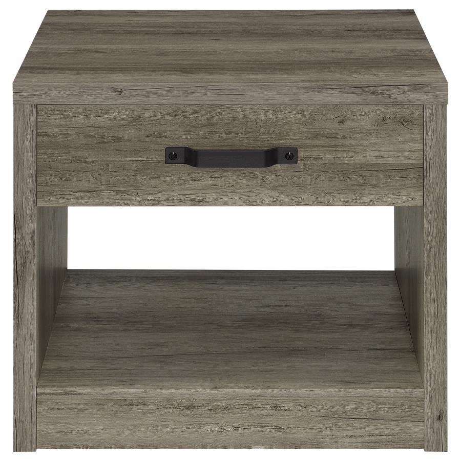 Felix - 1-Drawer Engineered Wood Side End Table - Gray Driftwood by Coaster Fine Furniture | Bel Furniture