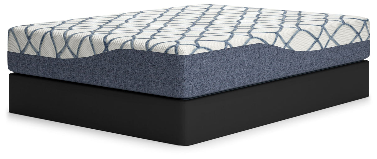 12 Inch Chime Elite 2.0 - White / Blue - California King Mattress by Sierra Sleep® by Ashley | Bel Furniture