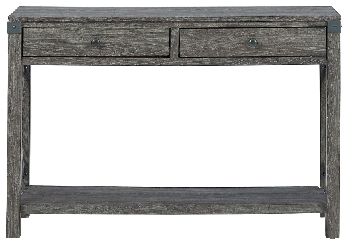 Freedan - Grayish Brown - Console Sofa Table by Signature Design by Ashley® | Bel Furniture