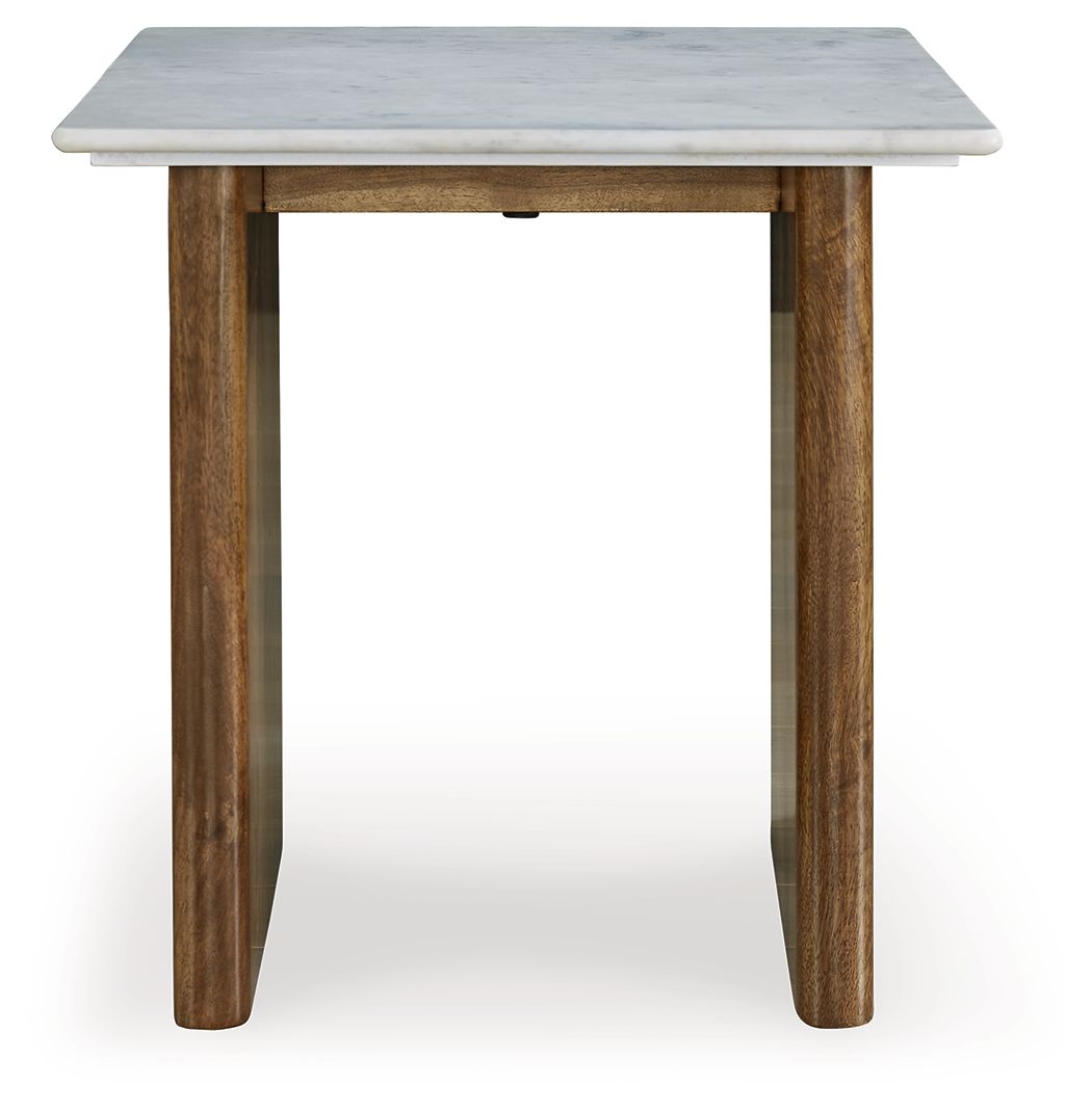 Isanti - Light Brown / White - Rectangular End Table by Signature Design by Ashley® | Bel Furniture