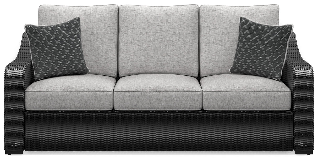 Beachcroft - Sofa With Cushion - Black / Light Gray