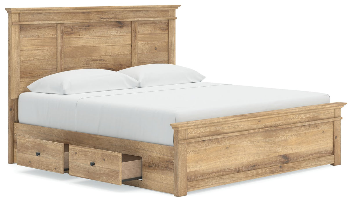 Makidern - Panel Storage Bed With Under Bed Storage Unit