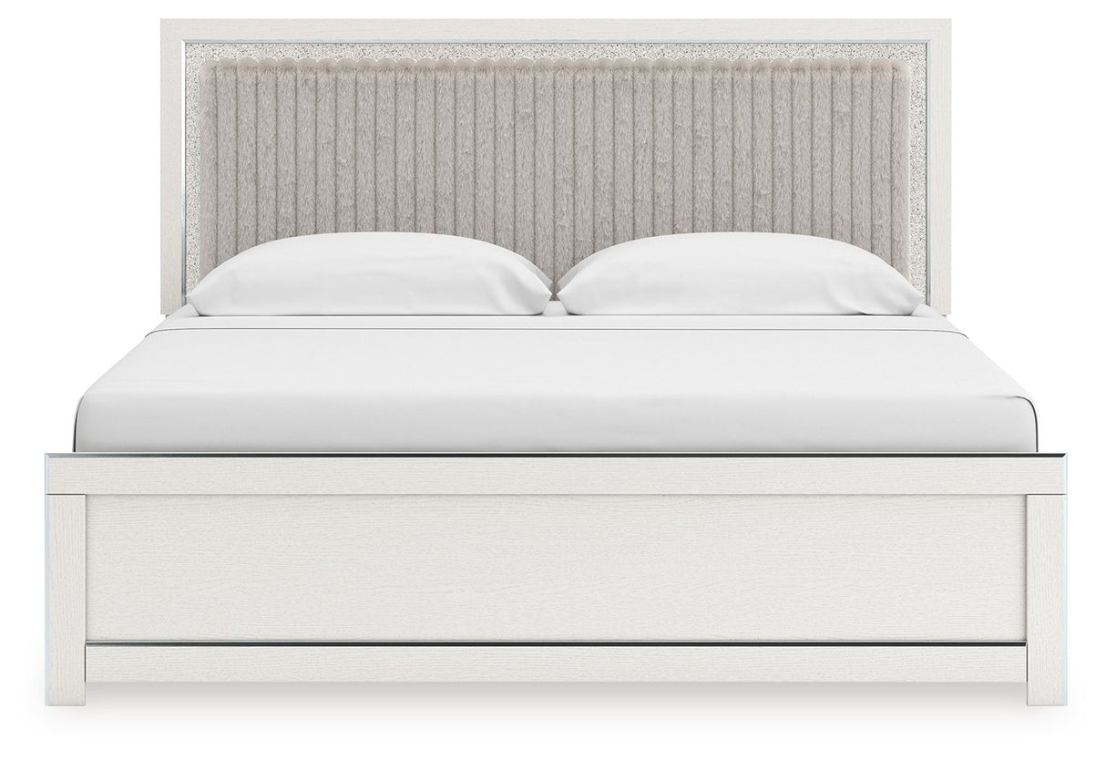 Zuraleus - Upholstered Panel Platform Bed With Roll Slats