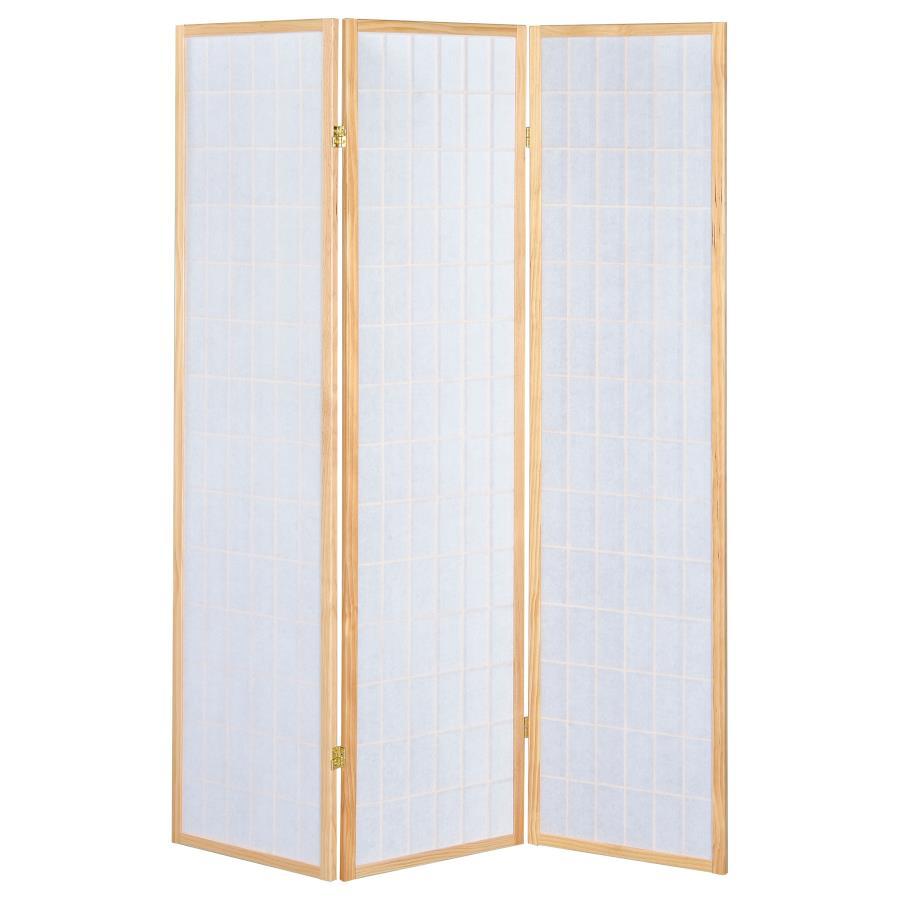 Carrie - 3-Panel Room Divider Folding Shoji Screen by CoasterEveryday | Bel Furniture