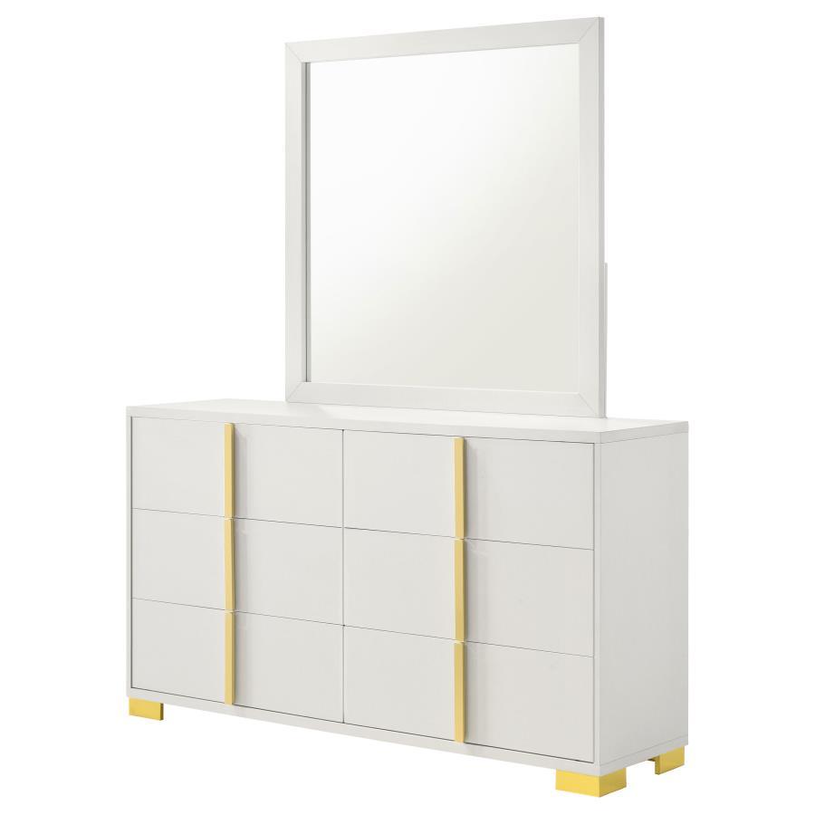 Marceline - 6-Drawer Dresser With Mirror by Coaster Fine Furniture | Bel Furniture