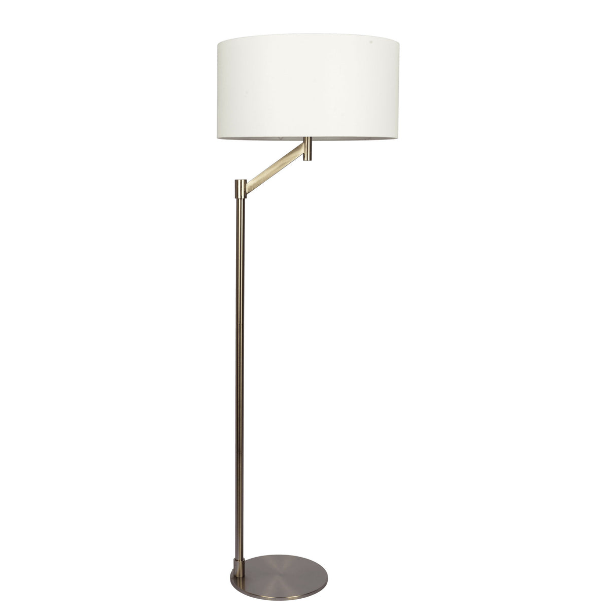 Serene - Floor Lamp With Rotary Switch Base Linen Shade - Brushed Nickel / White by Ashcroft Furniture | Bel Furniture