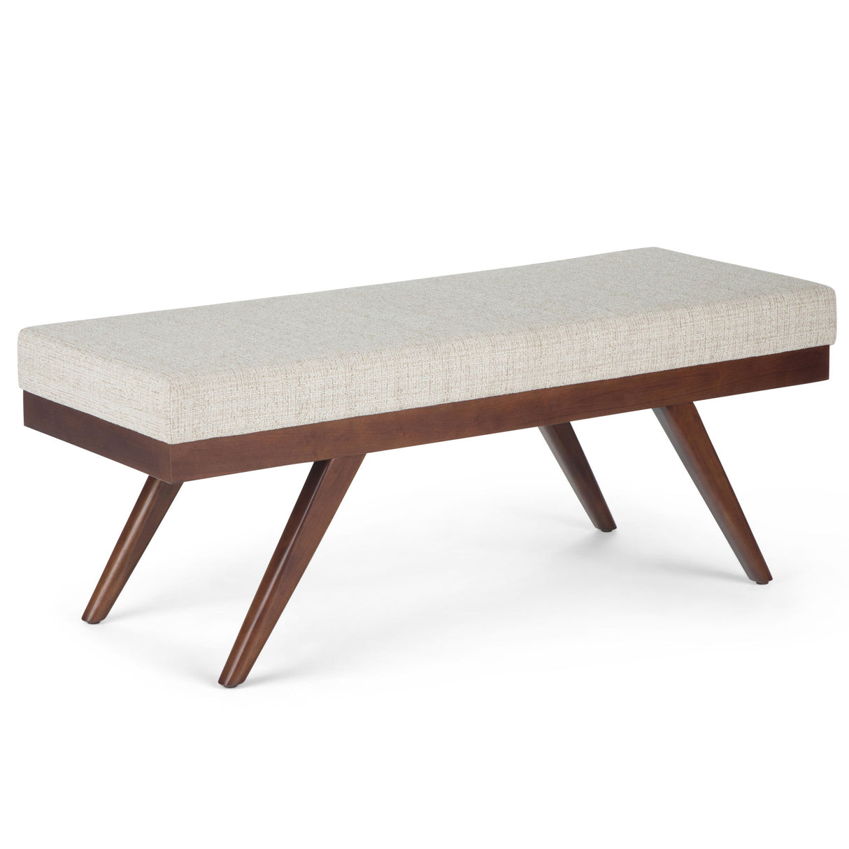 Chanelle - Mid-Century Ottoman Bench White by Simpli-Home | Bel Furniture