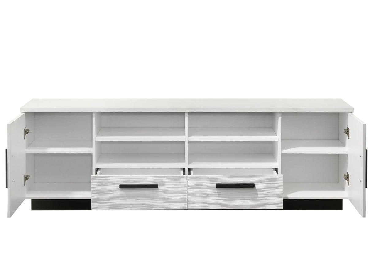 Matilda - TV Stand With Drawers - White Finish by Lilola Home | Bel Furniture