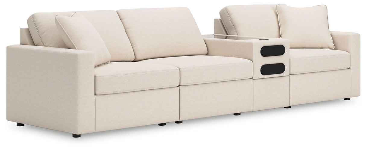 Modmax - Oyster - Sectional White 4 Pc. Sectional With Audio Console by Signature Design by Ashley® | Bel Furniture