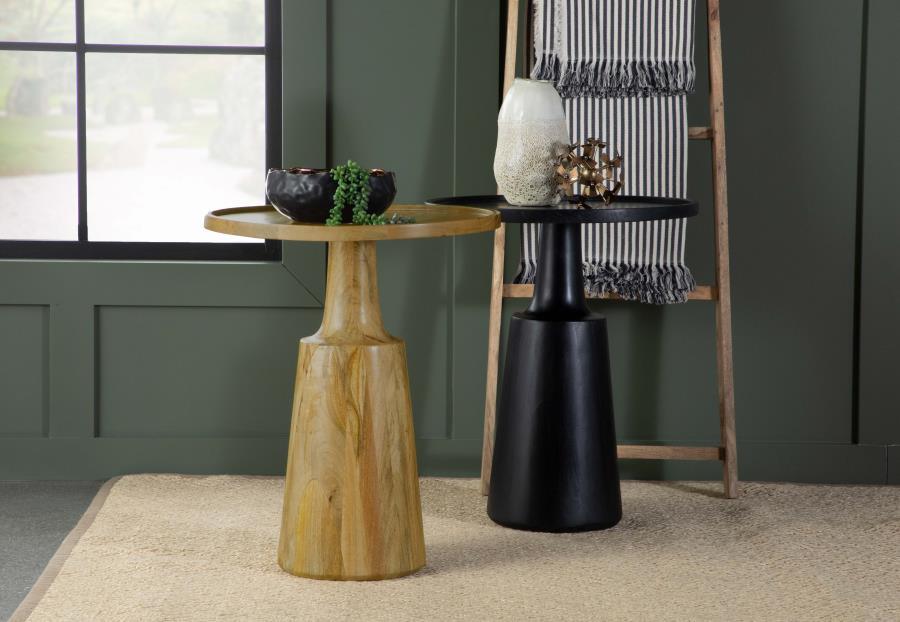 Ixia - Round Solid Mango Wood Accent Side Table by CoasterEssence | Bel Furniture