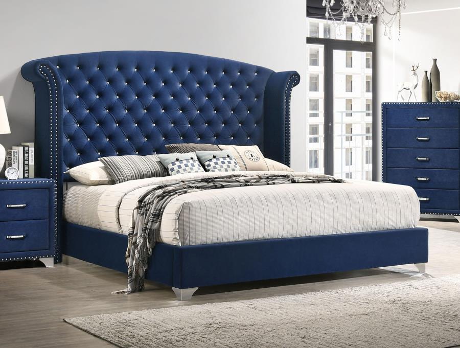 Melody - Upholstered Wingback Bed by CoasterEveryday | Bel Furniture