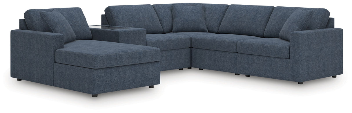 Modmax - Ink - Sectional Blue 6 Pc. Sectional With Laf Corner Chaise, Raf Corner Chair And Storage Console by Signature Design by Ashley® | Bel Furniture