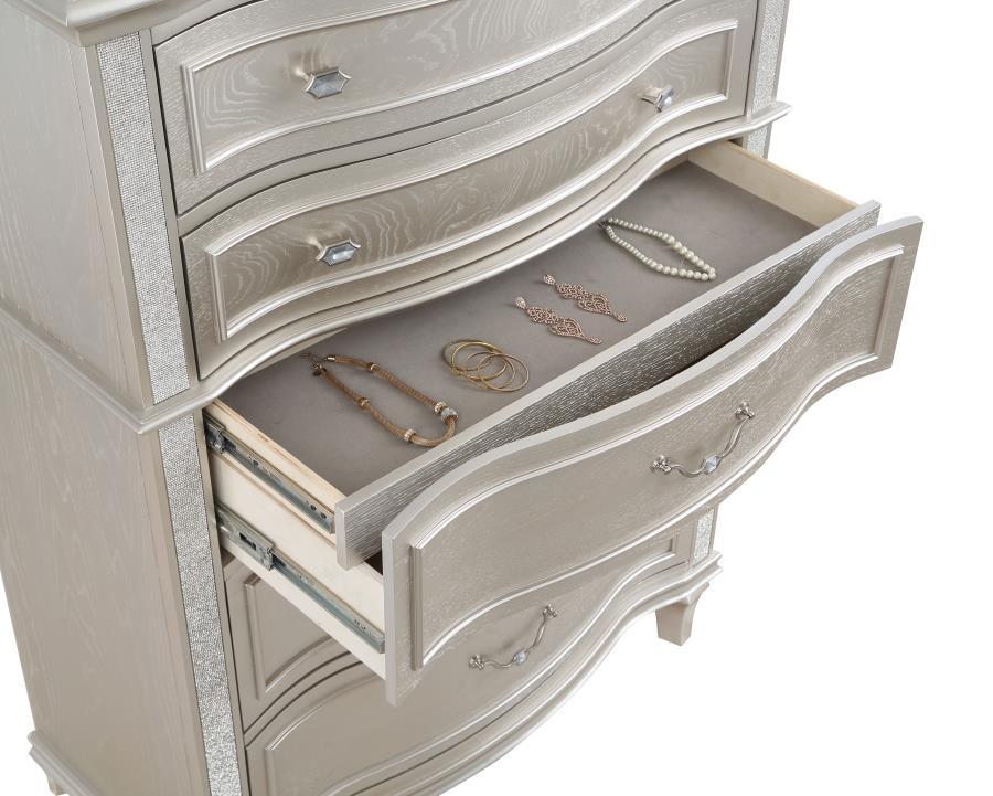 Evangeline - 6-Drawer Bedroom Chest - Silver Oak by CoasterElevations | Bel Furniture