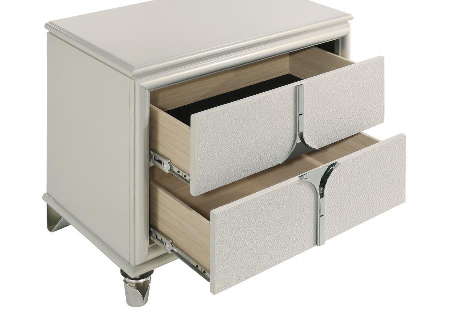 Olivia - 2-Drawer Nightstand Bedside Table - Pearl White by Coaster Fine Furniture | Bel Furniture