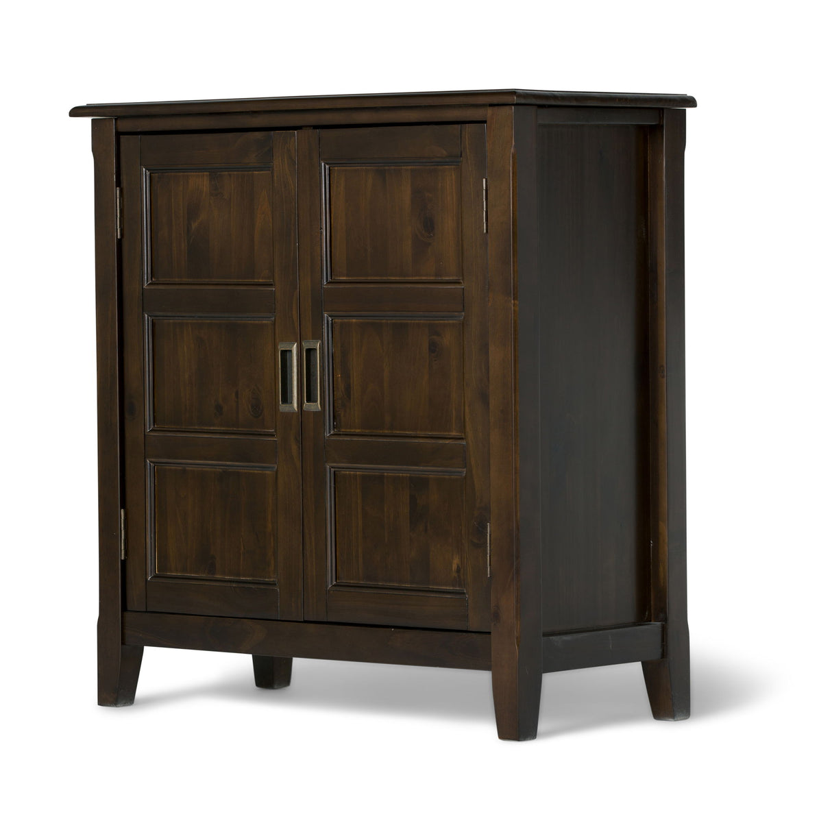 Burlington - Handcrafted Low Storage Cabinet Dark Brown by Simpli-Home | Bel Furniture